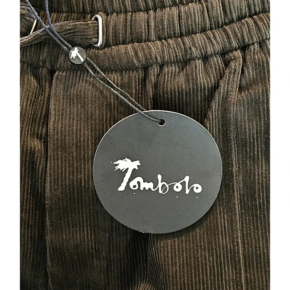 Tombolo Easy‎ Going Pants Brown Corduroy Men's Size XL Drawstring Pockets